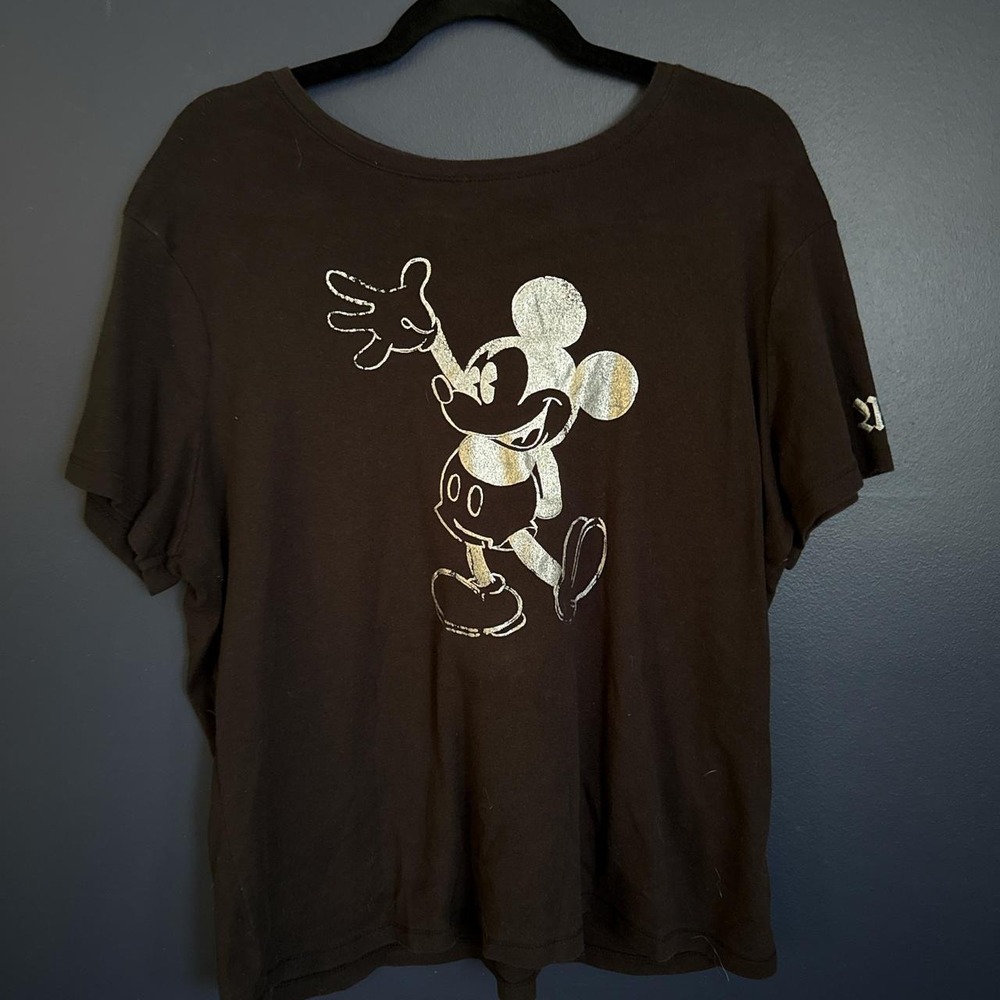 Disney Mickey Mouse Vintage Black Graphic Tee Shirt Womens 3X Short Sleeve